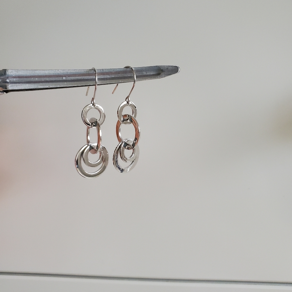 Silver earrings solid - Picture 4 of 4